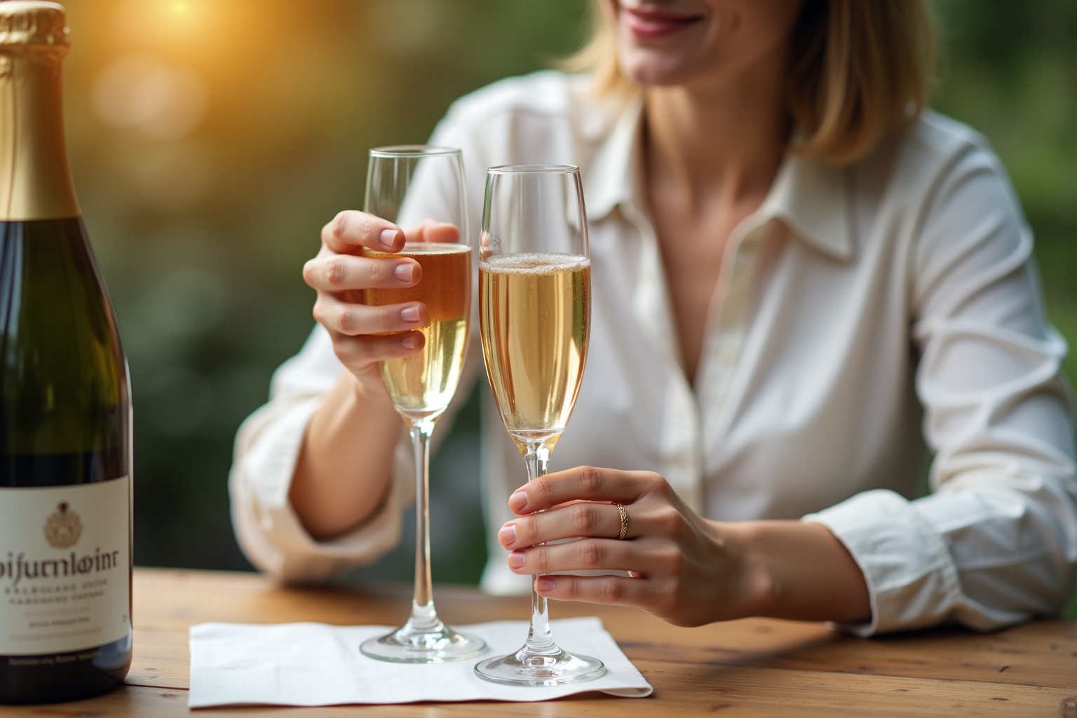 Bouteille de champagne et verres pour une célébration réussie