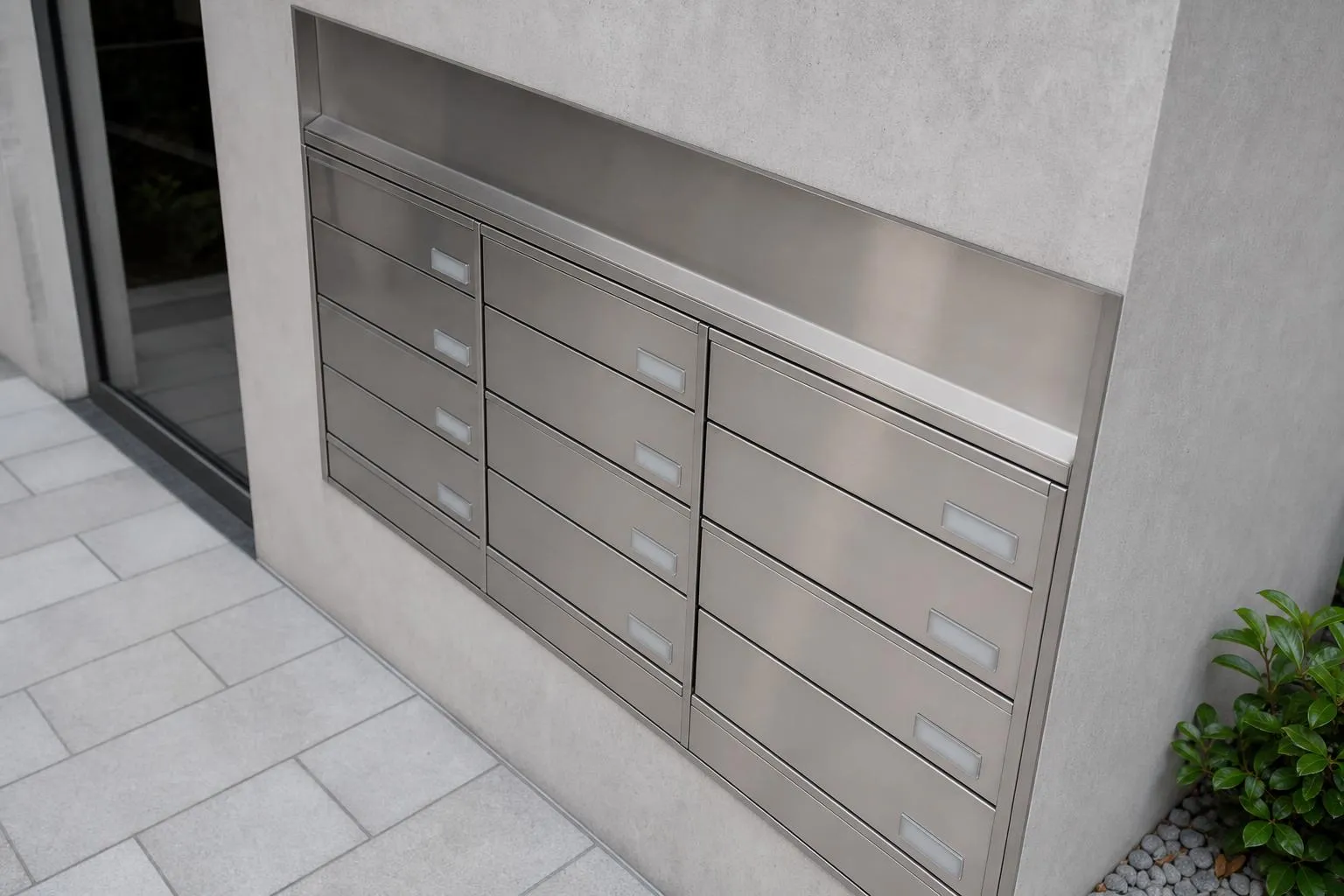 Armoire de rangement en métal gris avec plusieurs tiroirs.