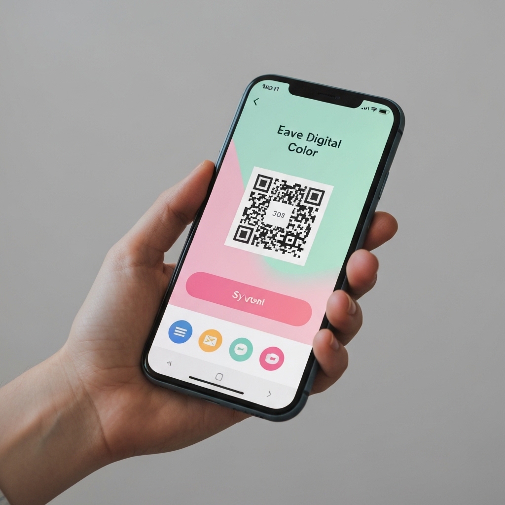 Smartphone displaying a digital payment interface with prominent QR code and multiple payment method icons (PayPal, Stripe, Venmo) arranged cleanly on screen, held by hand against neutral background, showing live transaction notifications, professional product photography style