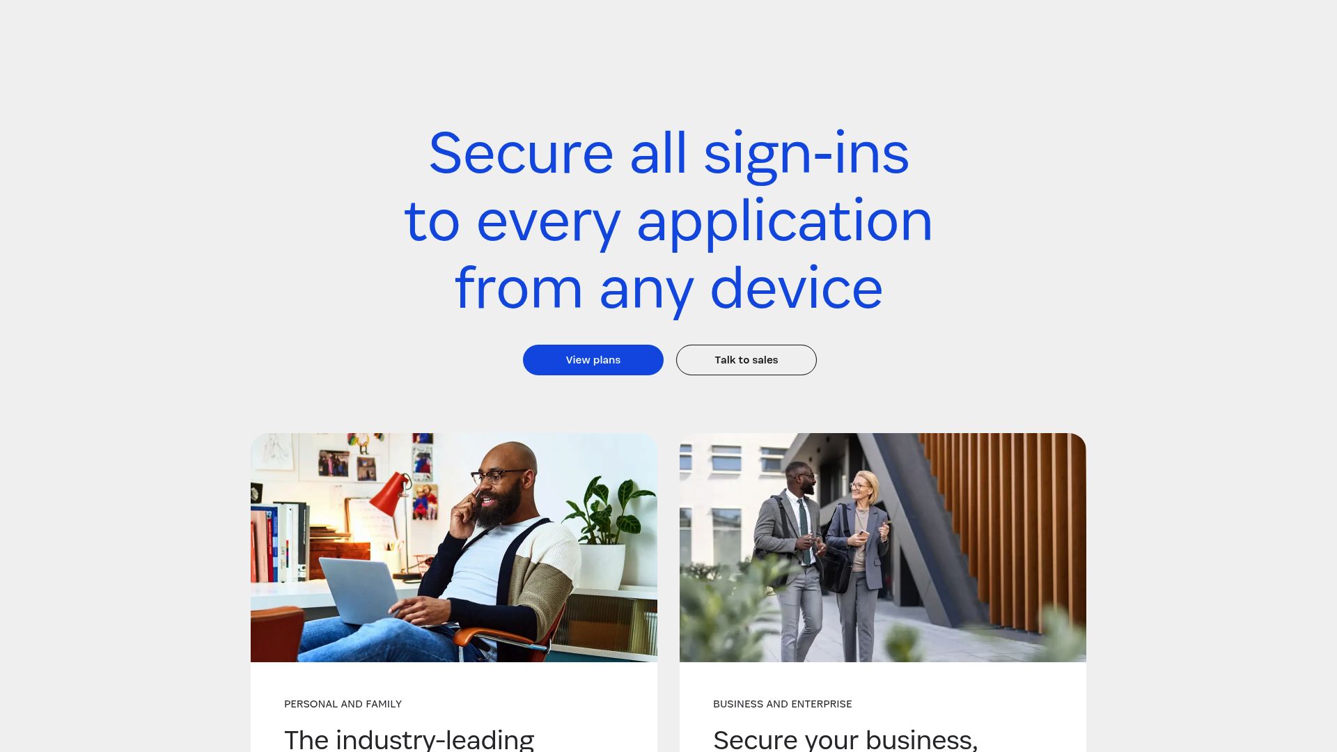Screenshot of 1password.com