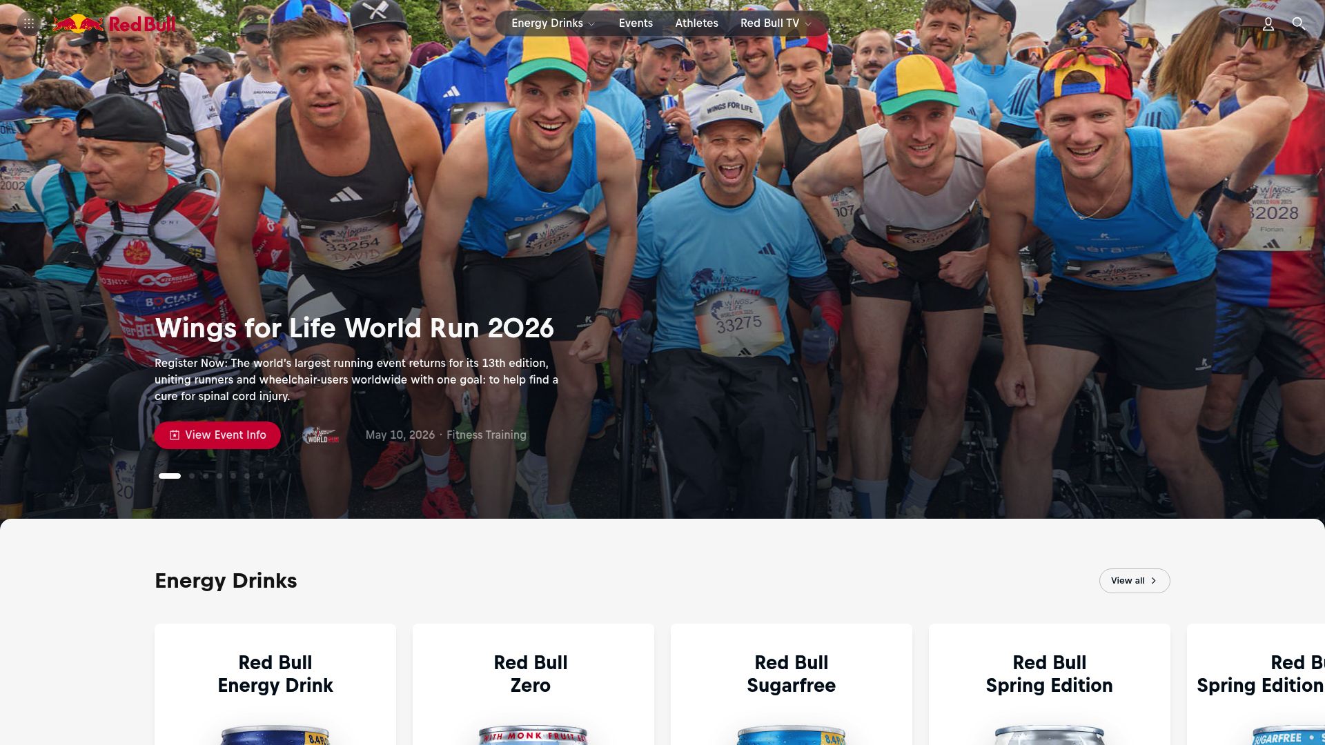Screenshot of www.redbull.com