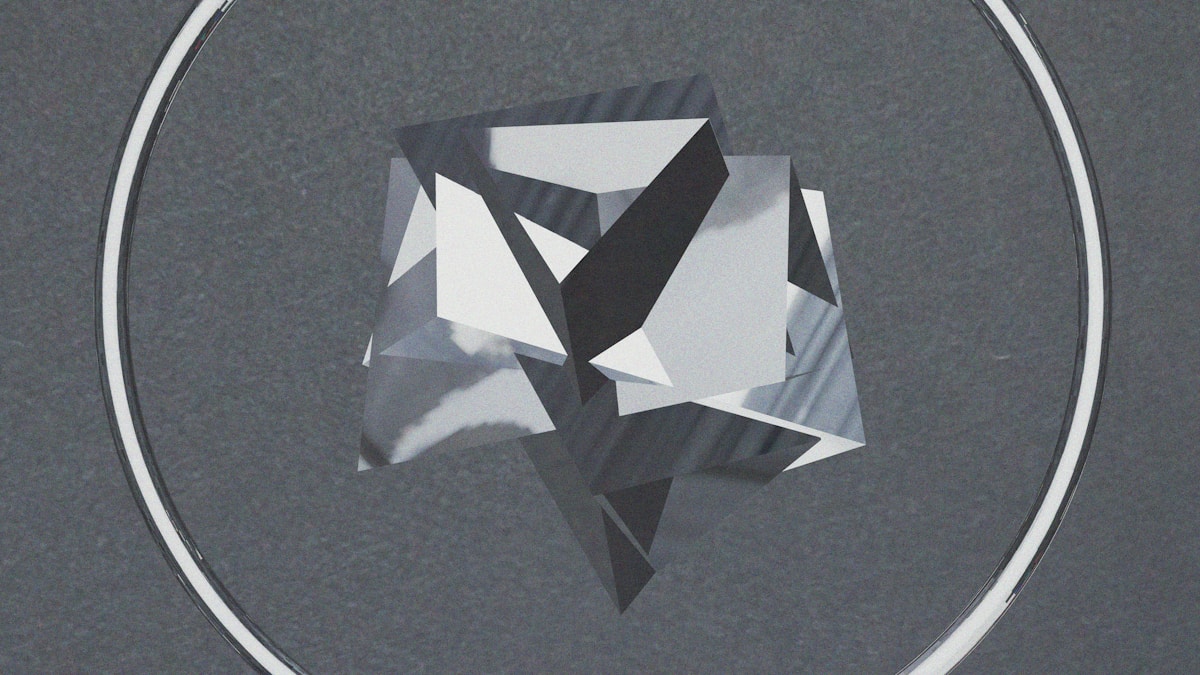 A circular object with a black and white design on it