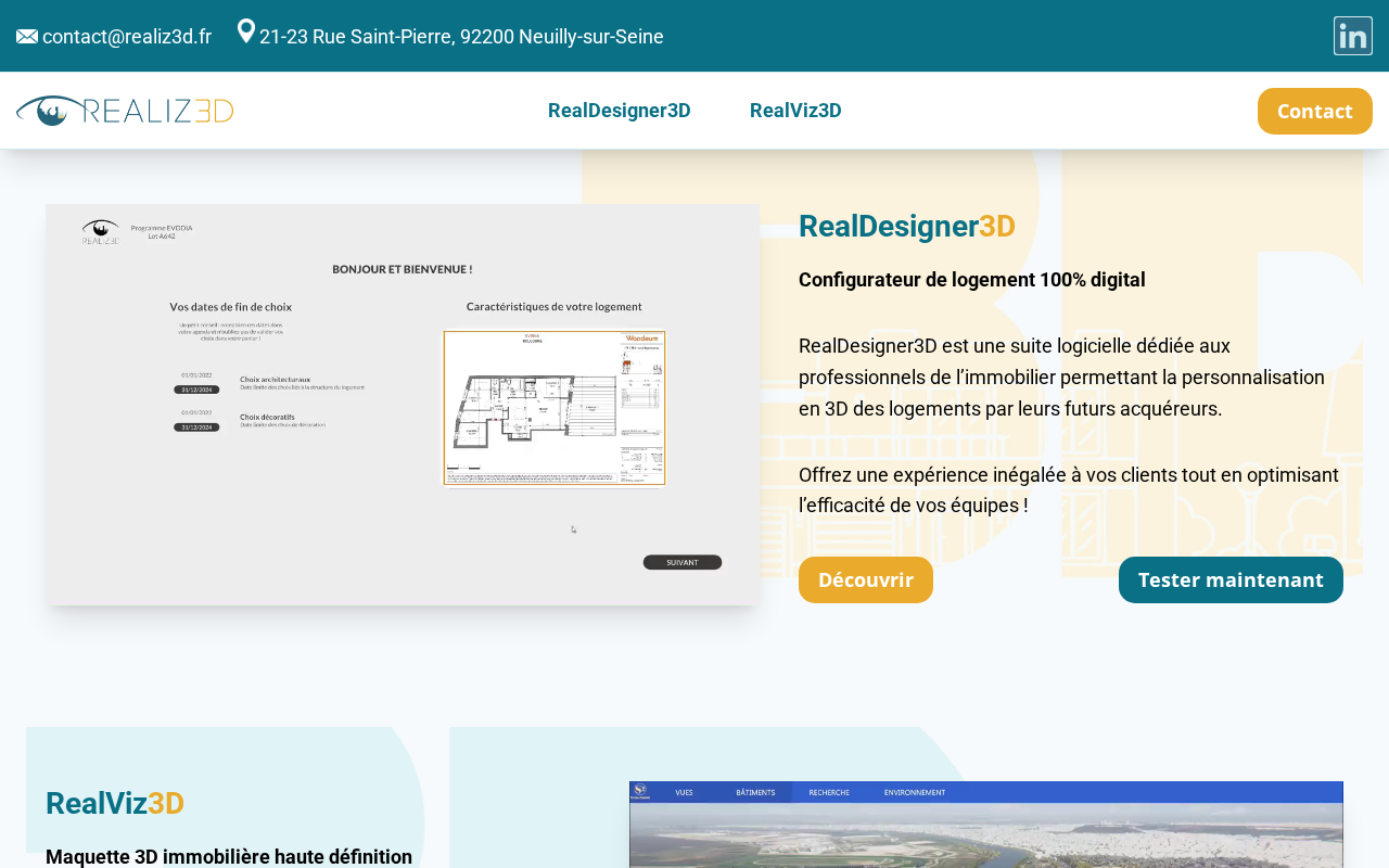 Maquette 3D immobilière homepage