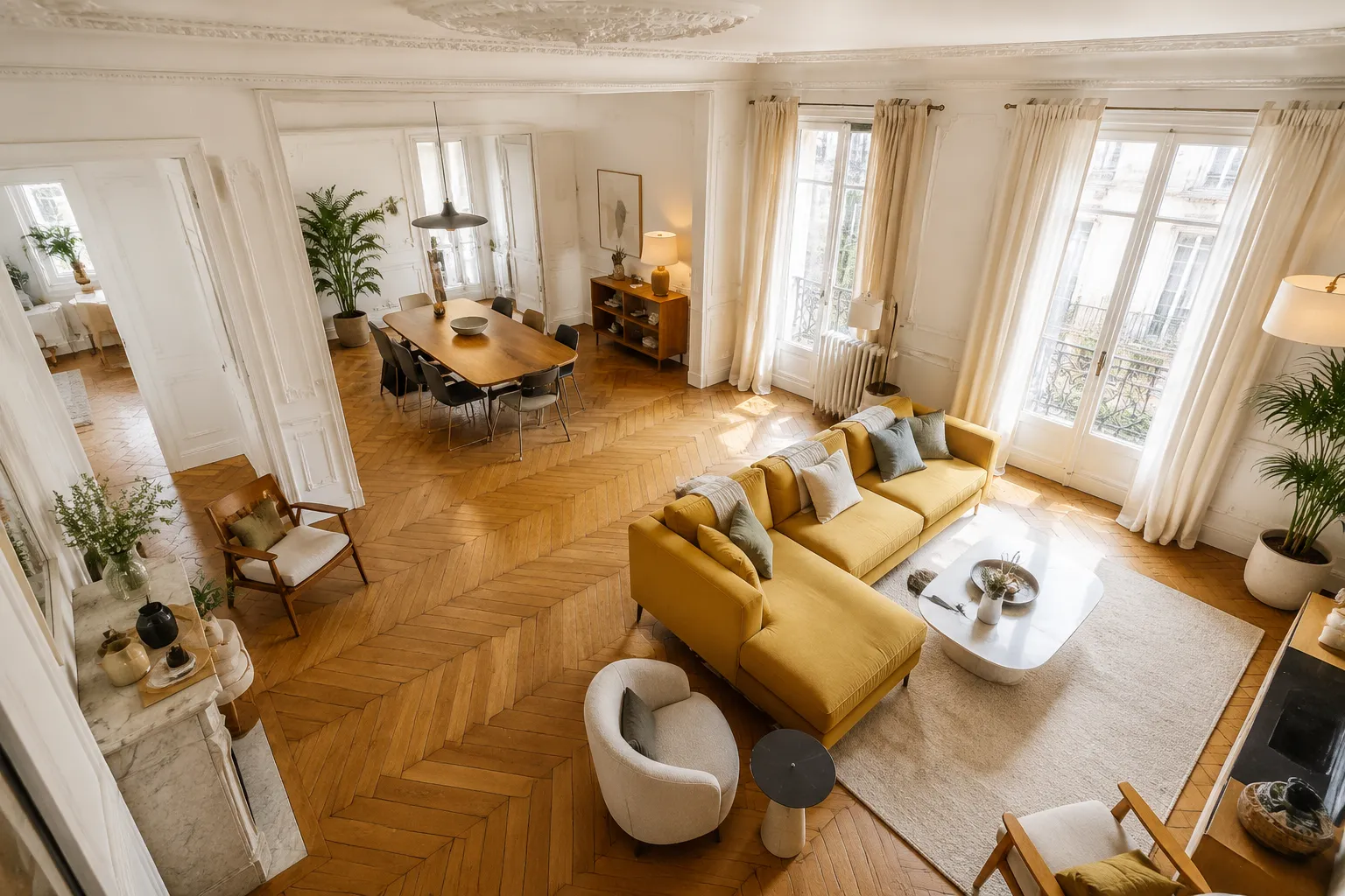 Appartement spacieux et lumineux avec mobilier moderne et confortable.