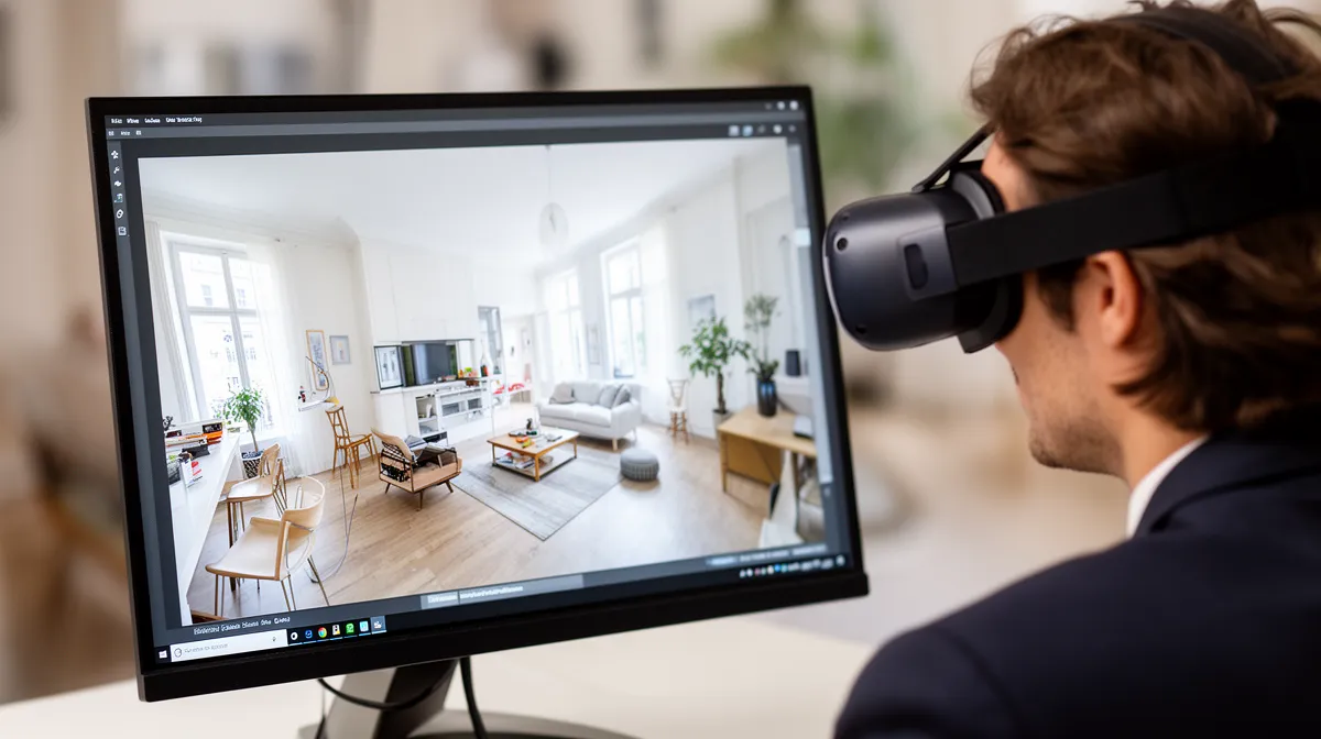 Visite virtuelle immobilier écran ordinateur amélioration SEO