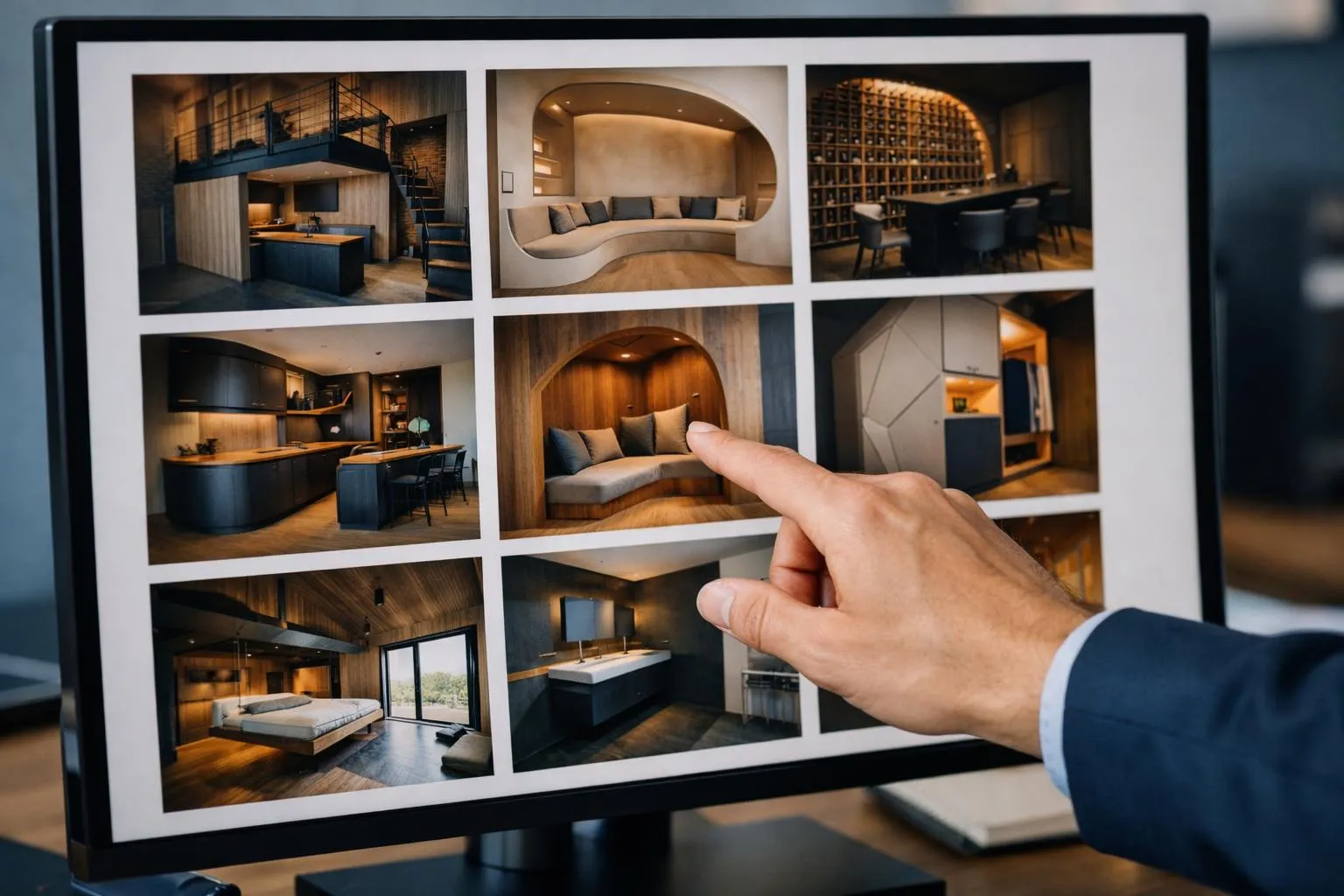 Intérieur moderne et luxueux avec des espaces de vie élégants.