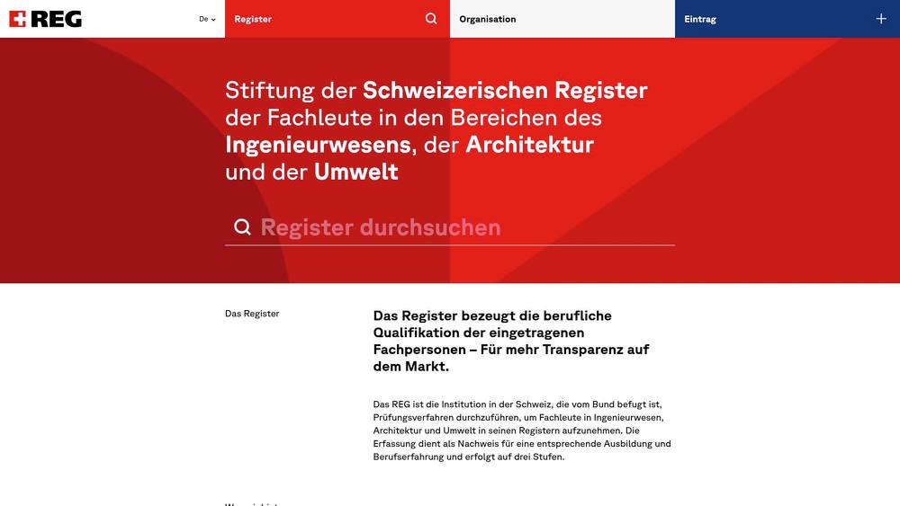 Screenshot of www.reg.ch