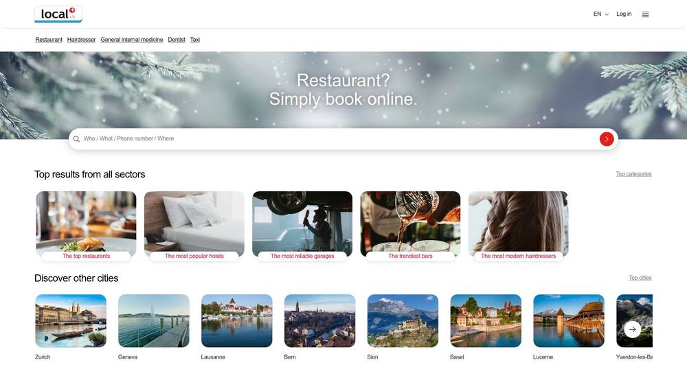Screenshot of www.local.ch