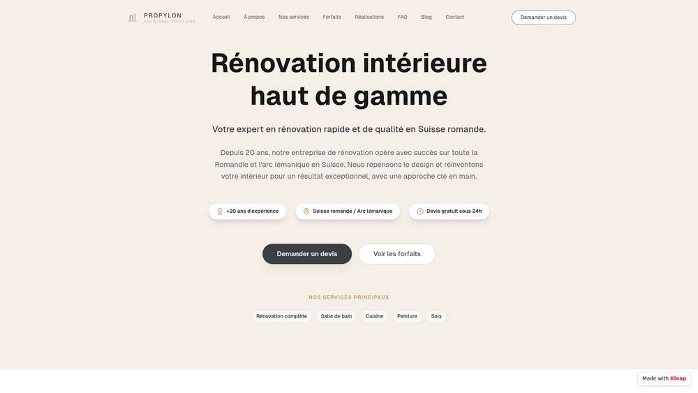 Screenshot of propylon.ch