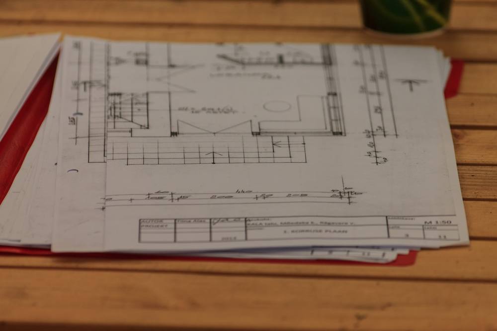 Plan architectural détaillé avec des schémas techniques.