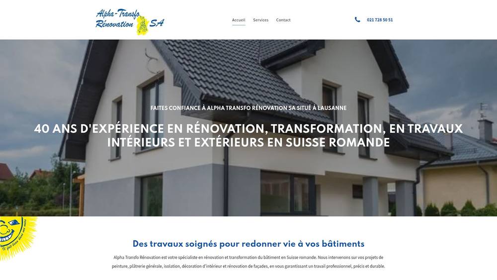 Screenshot of www.alphatransfo.ch