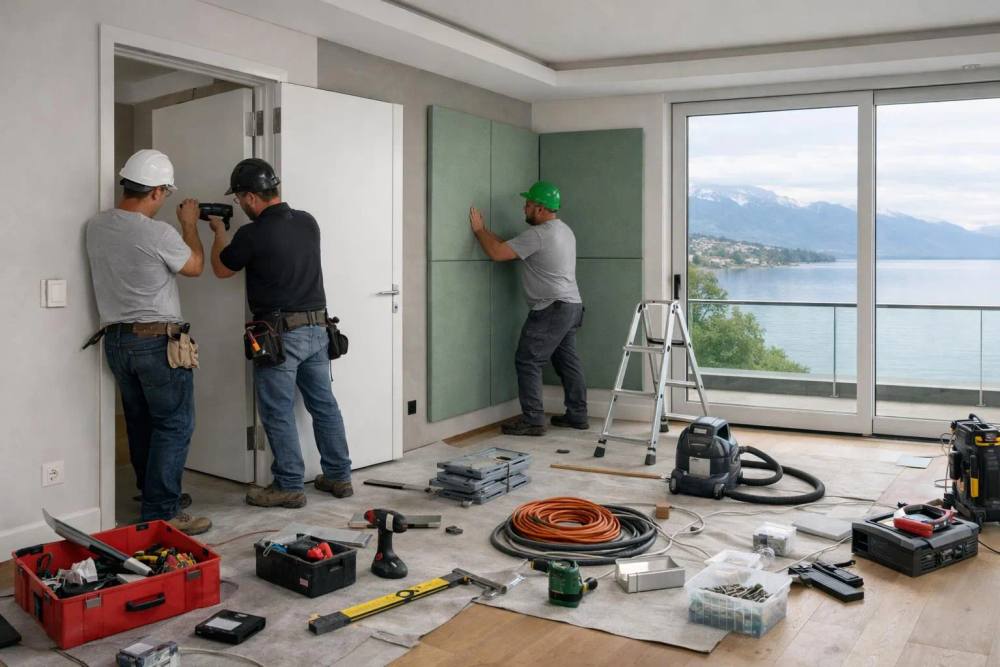 Rénovation d'un appartement avec vue sur le lac.