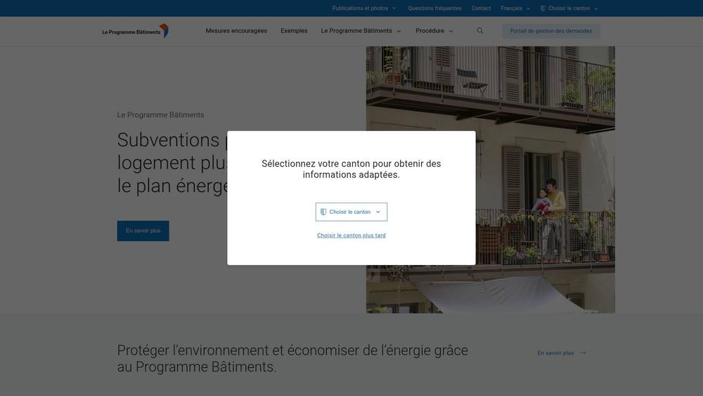 Screenshot of www.leprogrammebatiments.ch