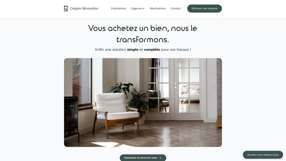 Rénovation Origami - Comparaison des prix pour la rénovation en Suisse